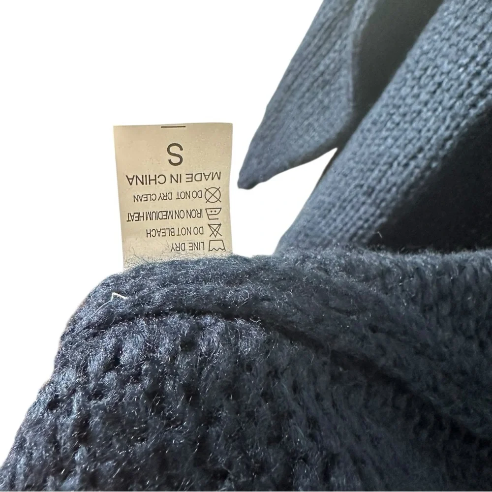 Rock & Love Women's Blue Cardigan Size Small Oversized Warm & Comfy Blue & Black - Picture 8 of 13